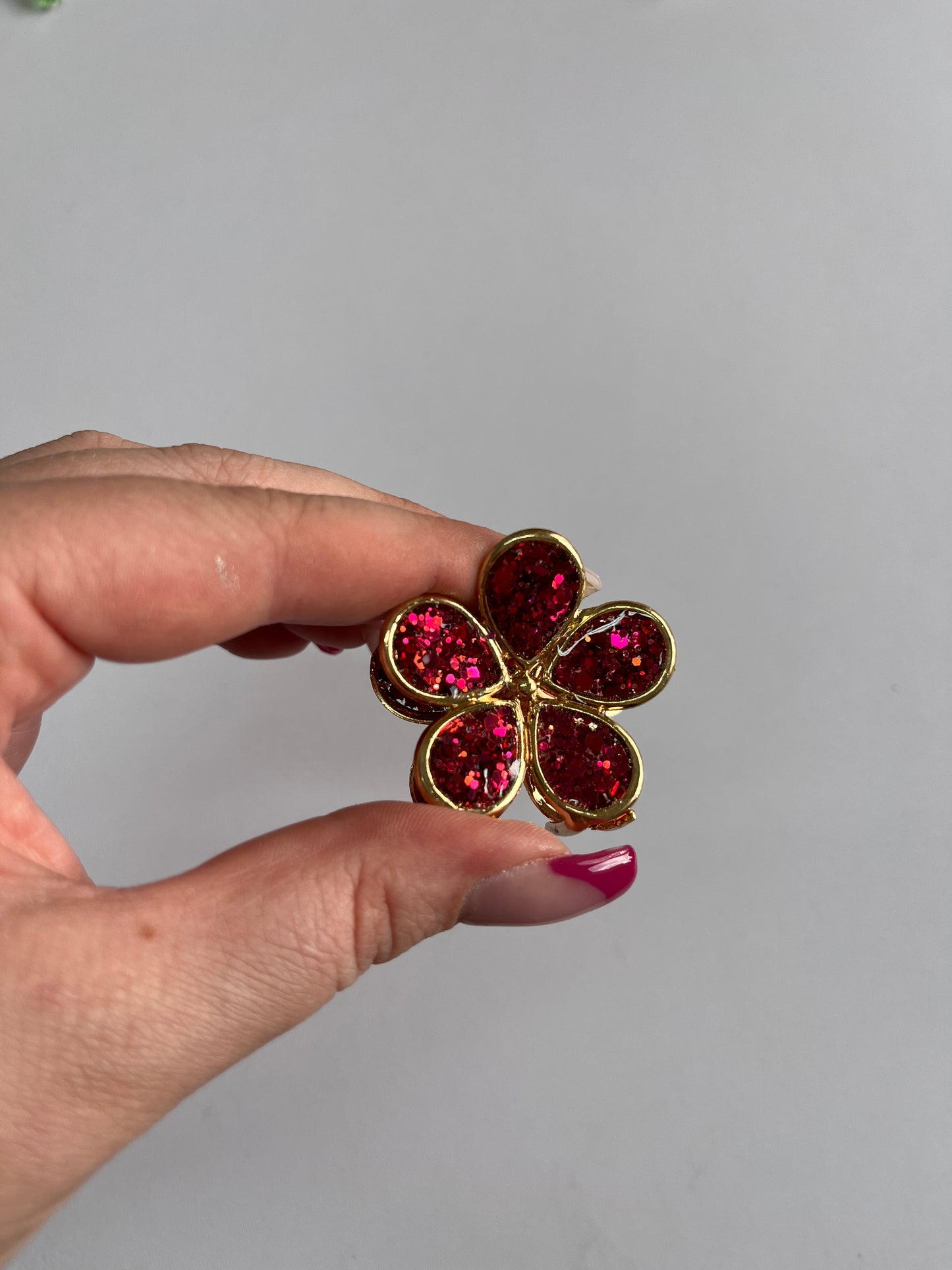 Glitzer Blumenhaarspangen