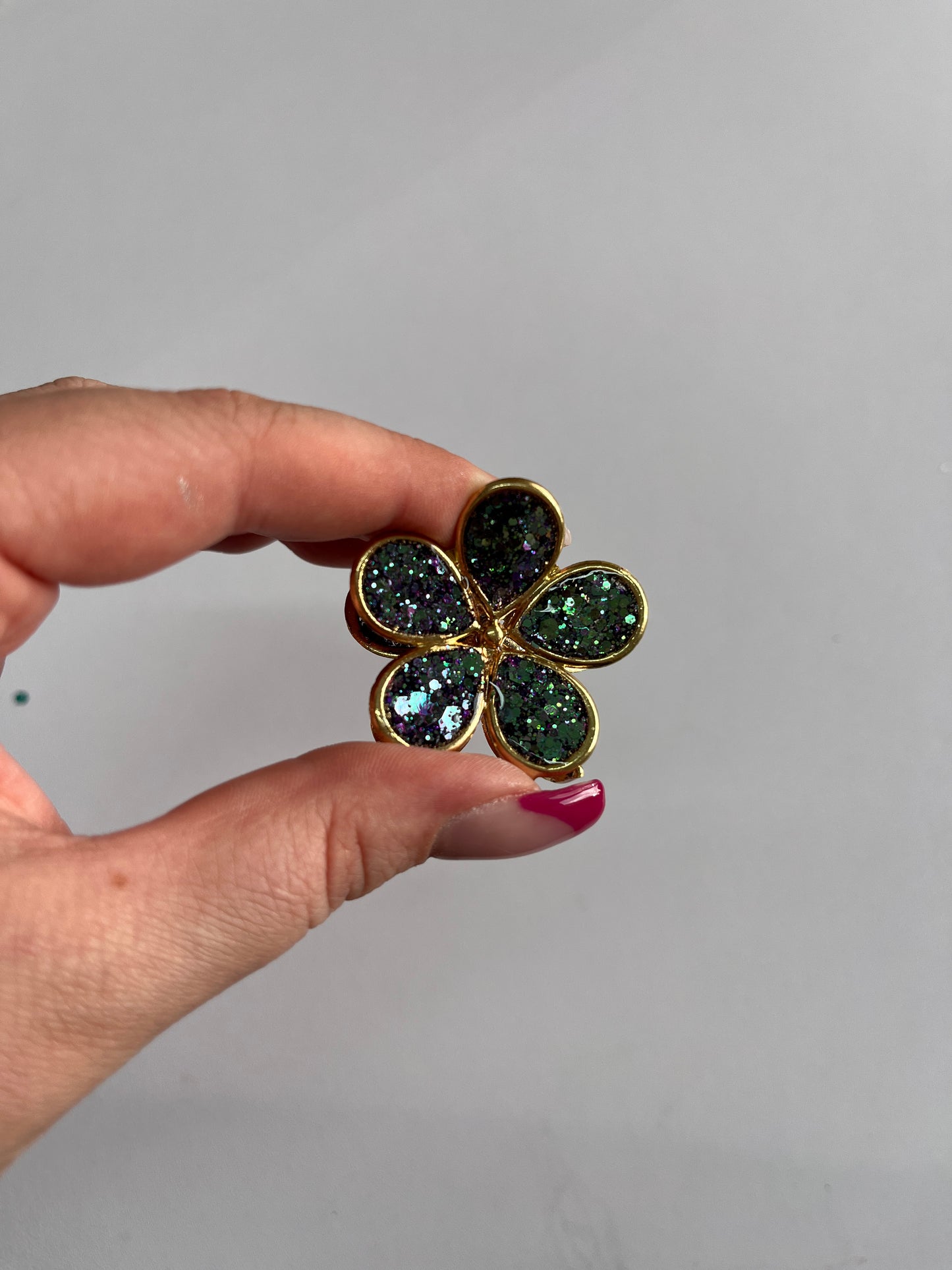 Glitzer Blumenhaarspangen