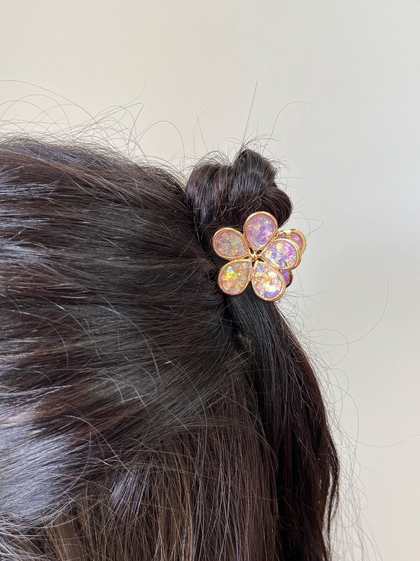 Glitzer Blumenhaarspangen