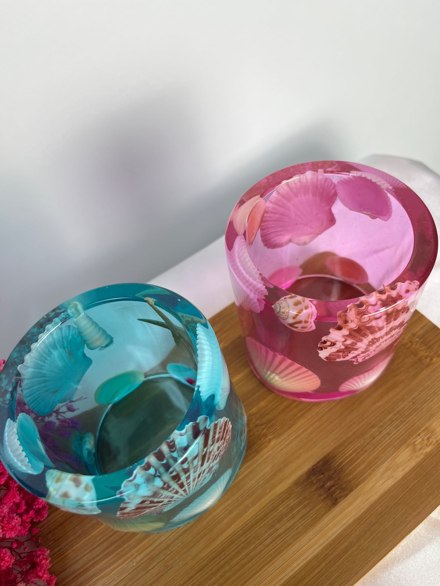 Ocean Art Becher hellblau & pink