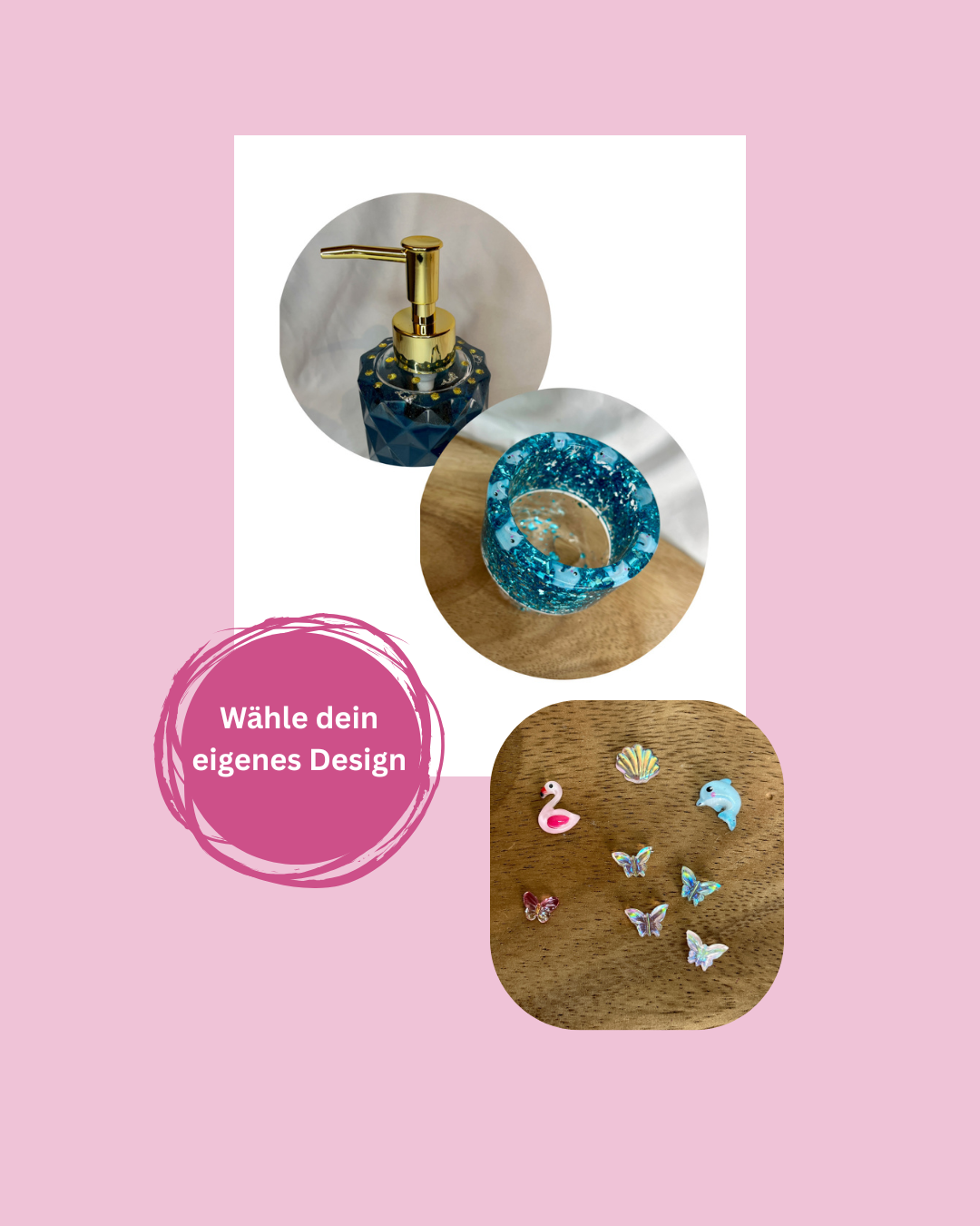 Schmetterling/Ocean Seifenspender und Becher Wunschanfertigung