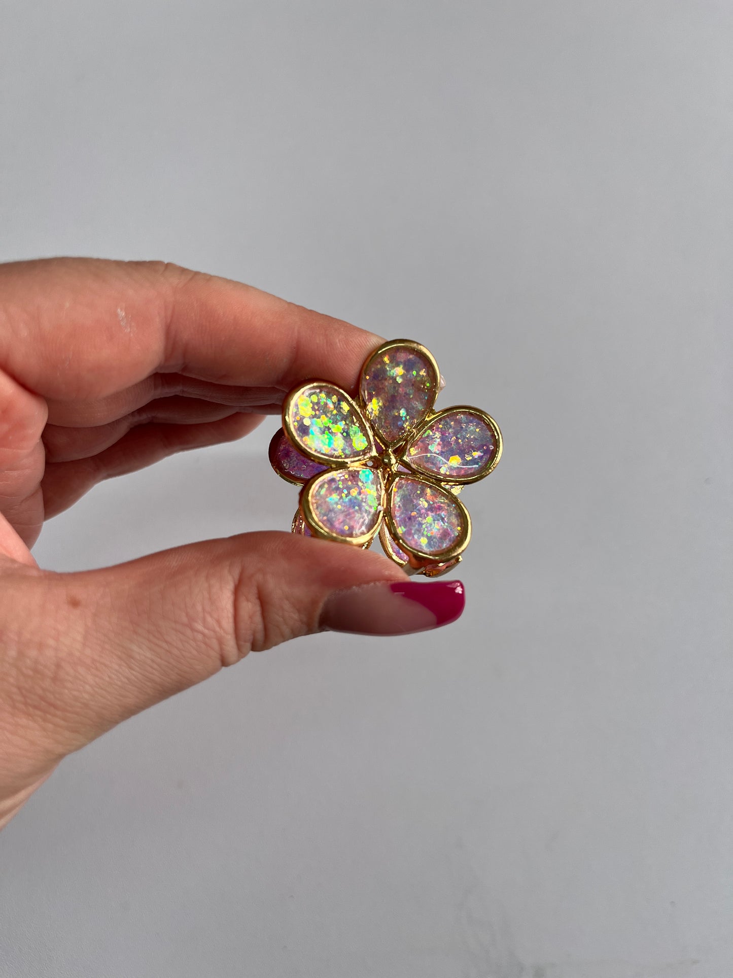 Glitzer Blumenhaarspangen