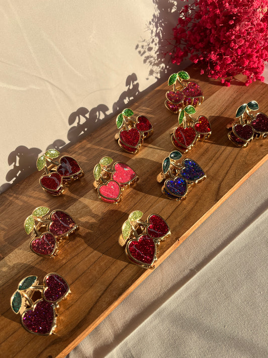 Glitzer Kirschhaarspange