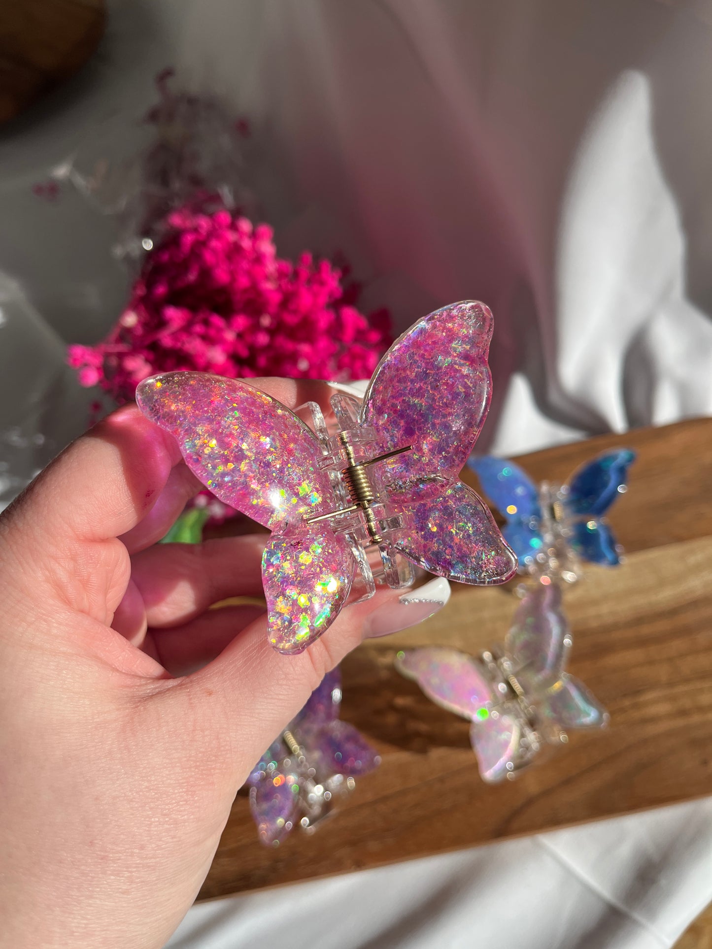 Große Glitzer Schmetterlinge L