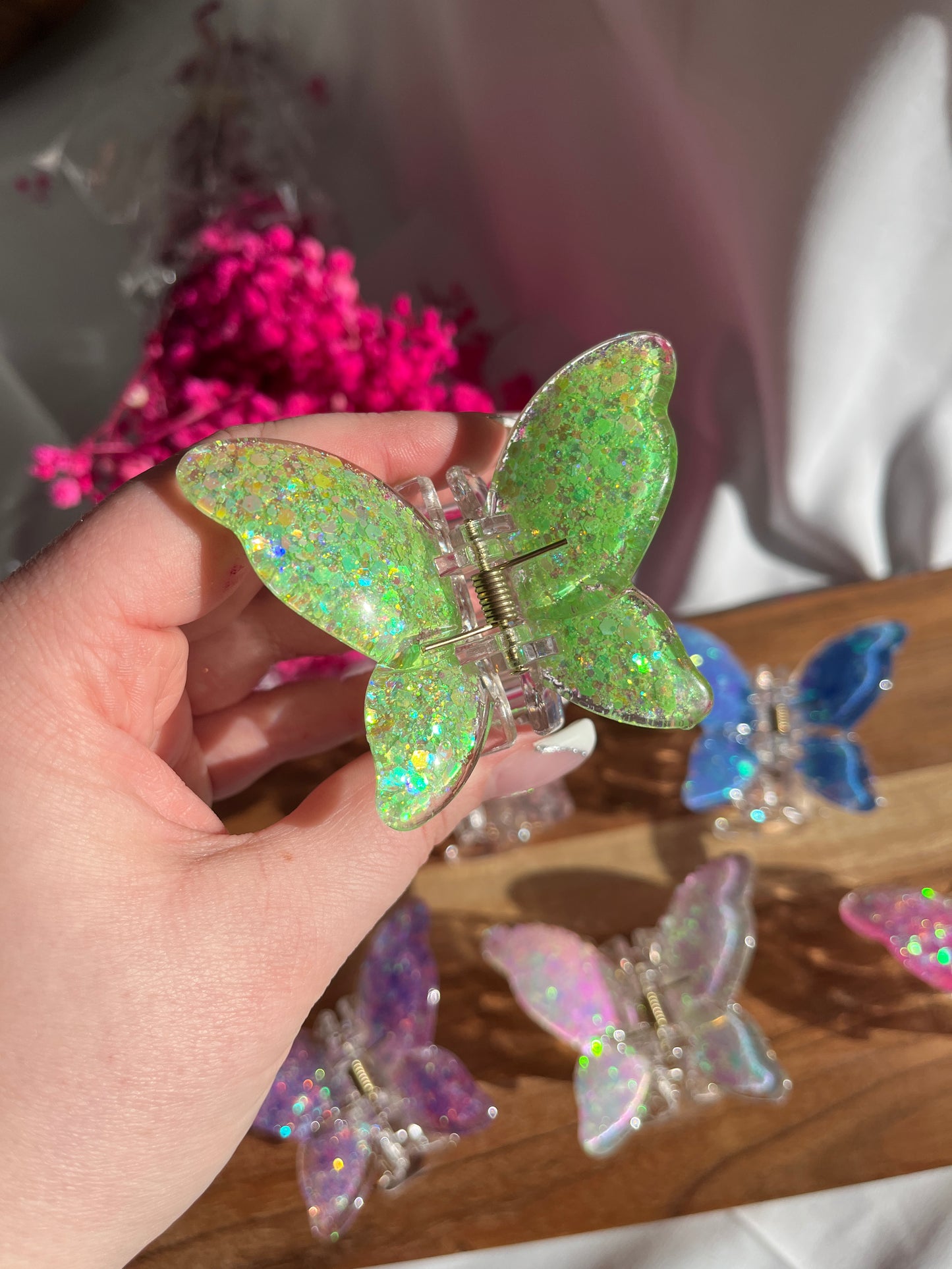 Große Glitzer Schmetterlinge L