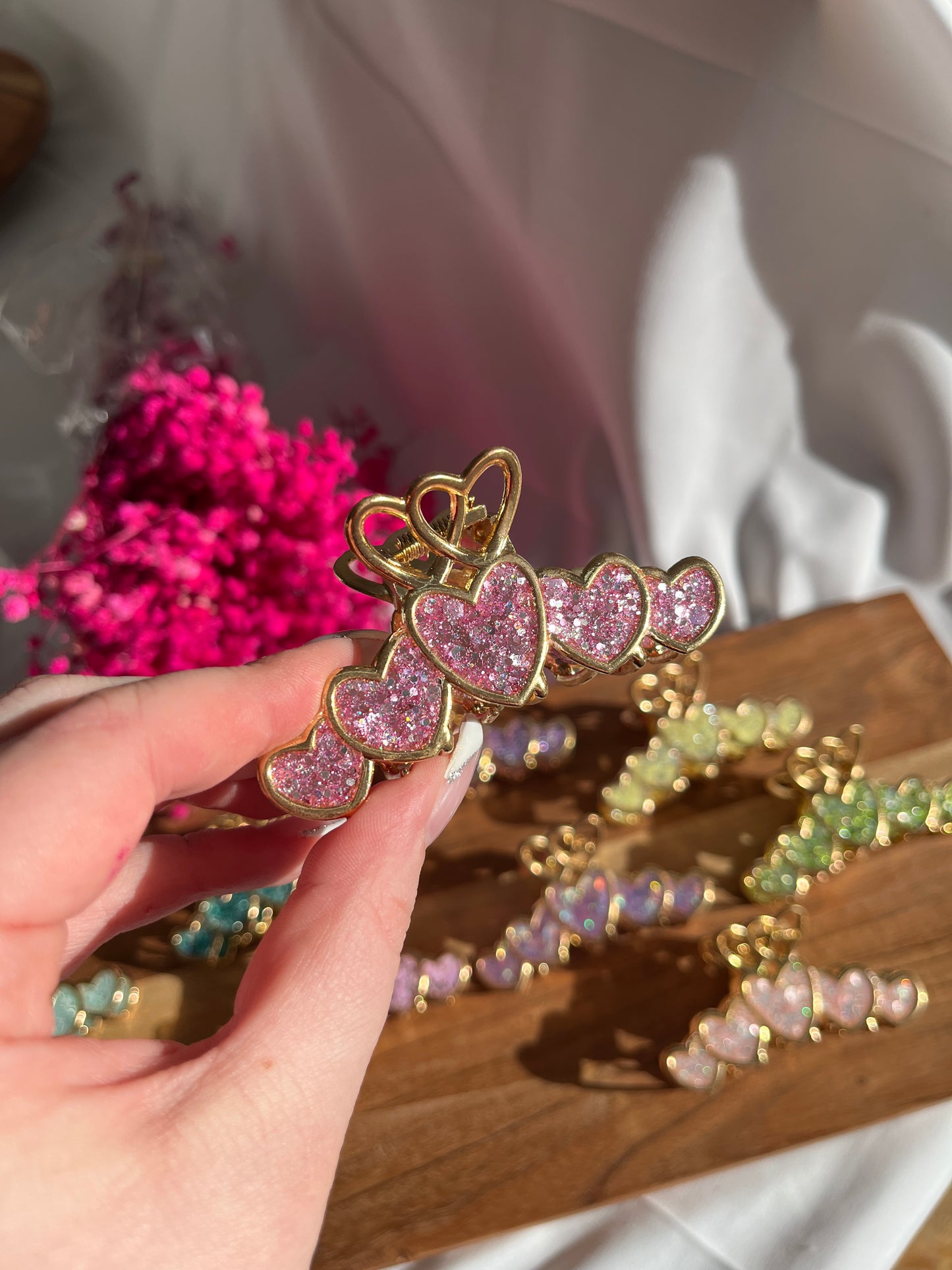 Glitzer Herz Haarspange