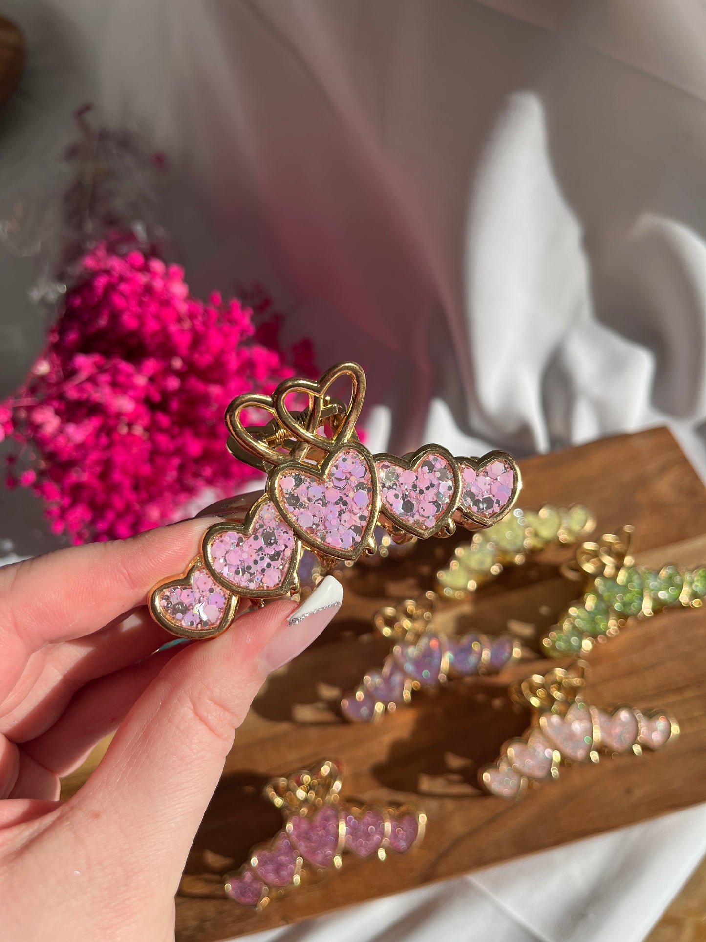 Glitzer Herz Haarspange