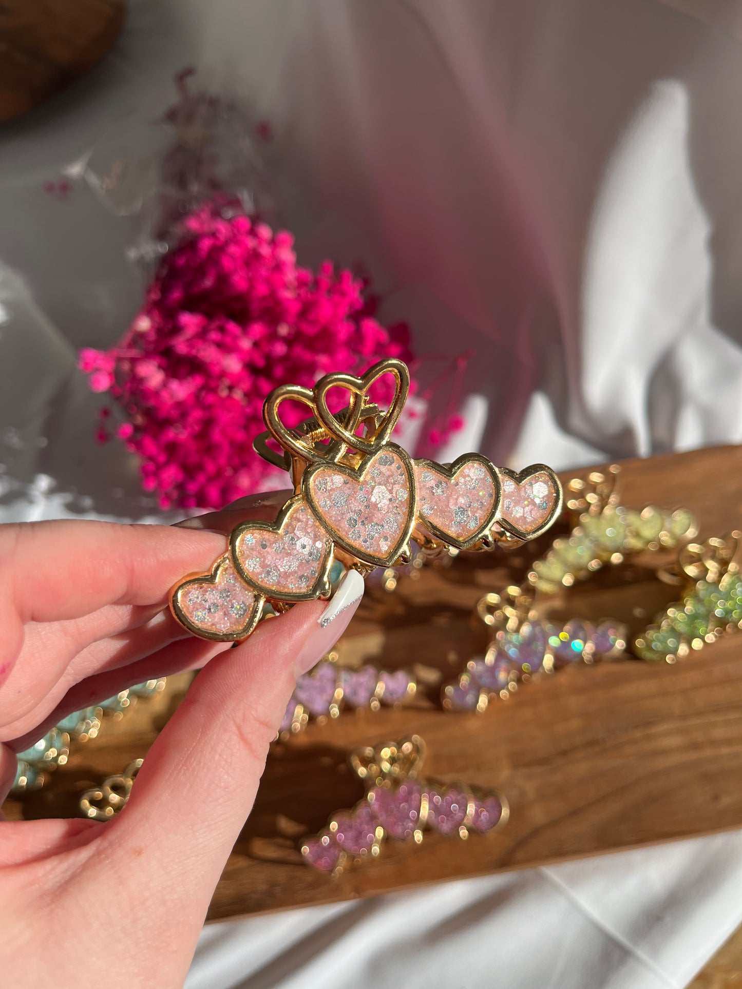 Glitzer Herz Haarspange