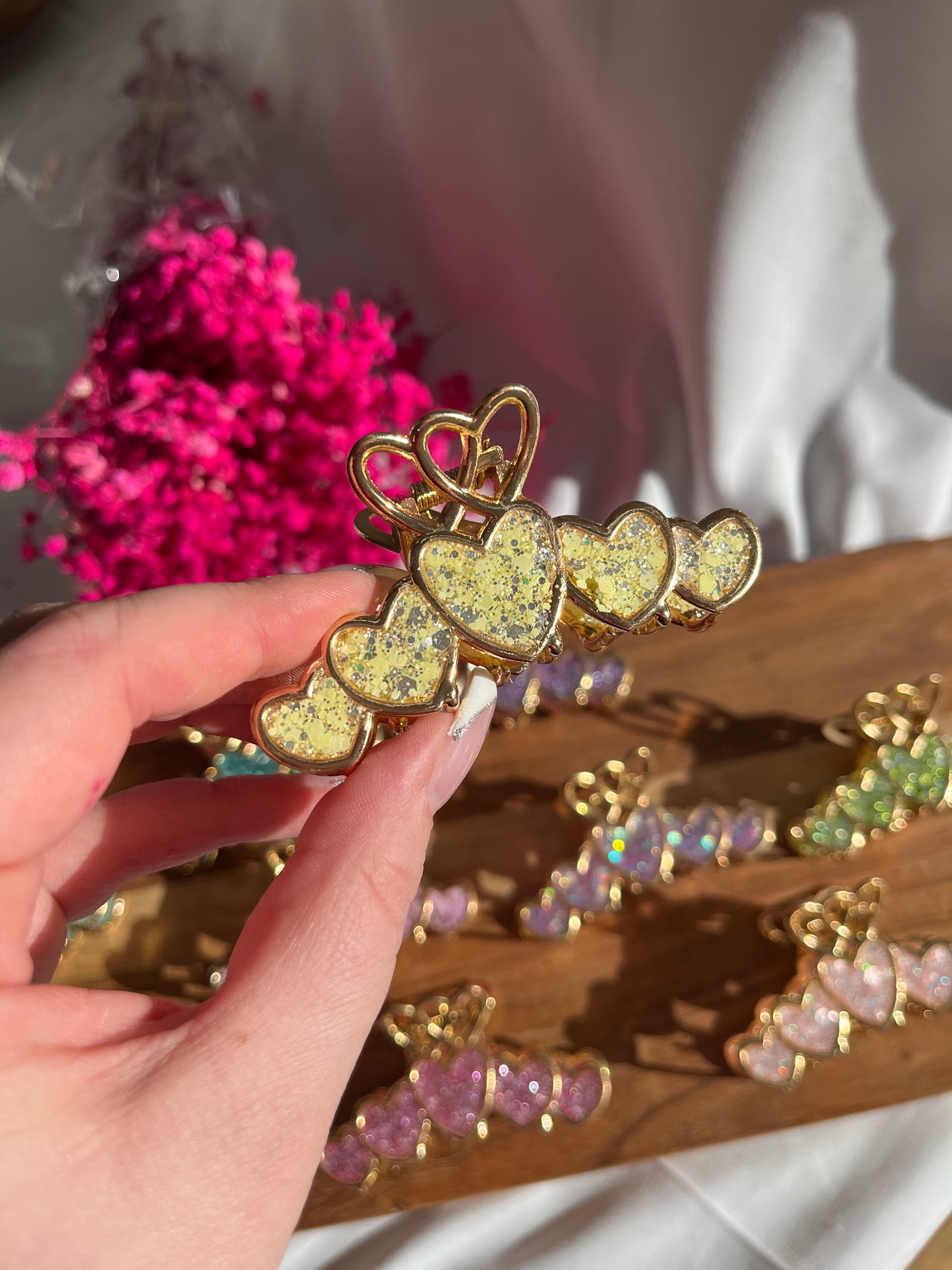 Glitzer Herz Haarspange