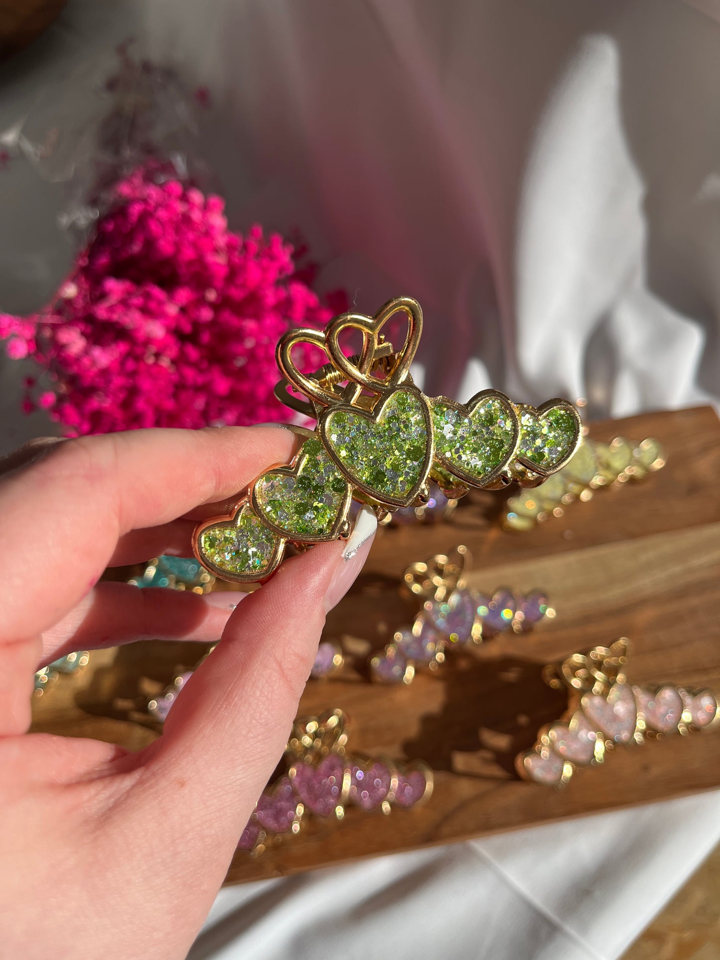 Glitzer Herz Haarspange