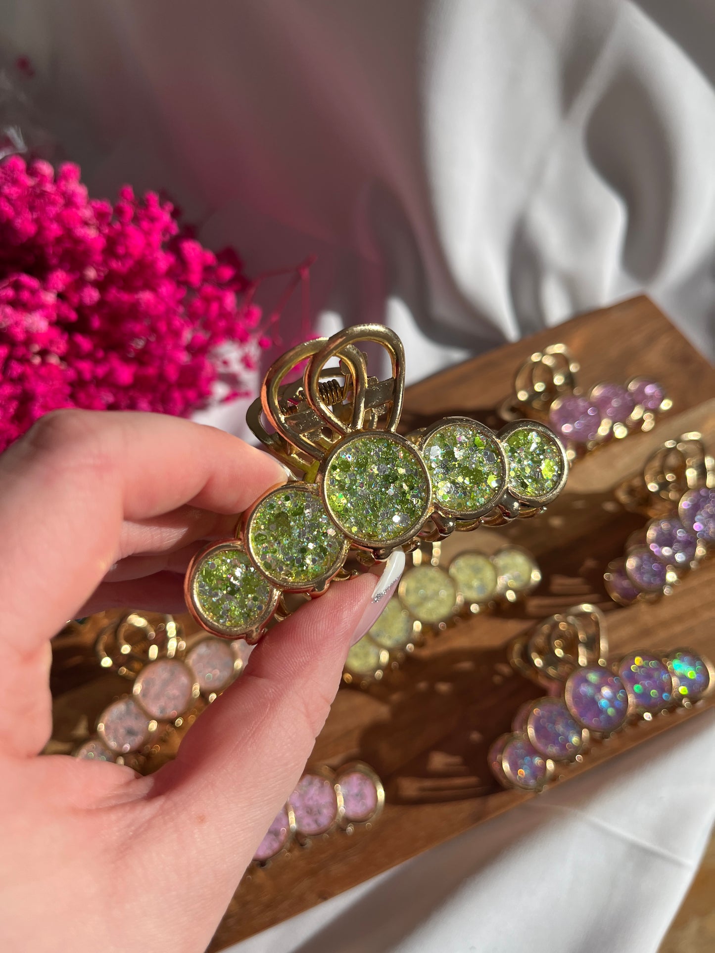 Glitzer Kreis Haarspange