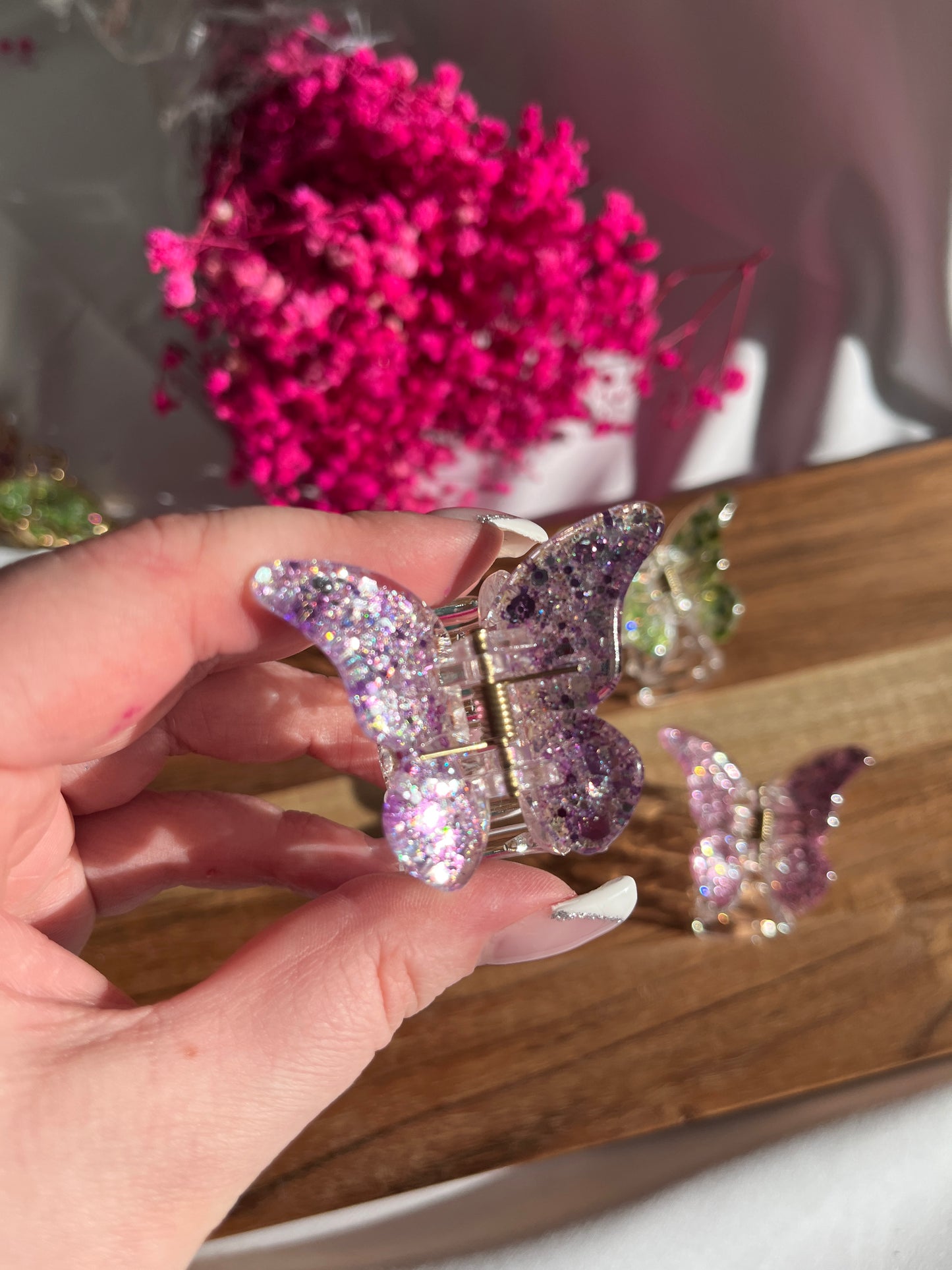 Glitzer Schmetterlinge M